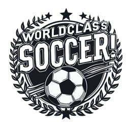 world class soccer shirt SVG PNG design with bold lettering, black and white floral elements