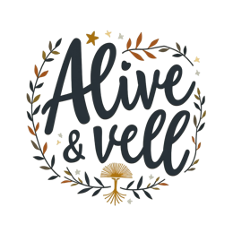 alive vell wreath SVG PNG design with hand-drawn style, bold lettering, black and white floral elements