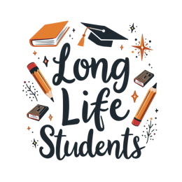 long life students SVG PNG design with bold lettering, an uplifting message