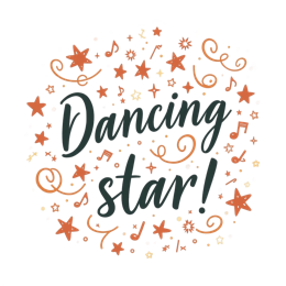 dancing star SVG PNG design with hand-drawn style, bold lettering