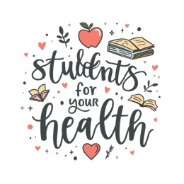 students for your health SVG PNG design with bold lettering, black and white floral elements, an uplifting message