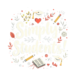 simply students SVG PNG design with bold lettering, black and white floral elements, an uplifting message