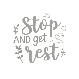 stop get rest and SVG PNG design with hand-drawn style, red and cream floral elements