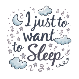 i just want to sleep SVG PNG design with hand-drawn style, bold lettering