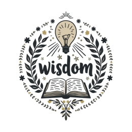 wisdom SVG PNG design with hand-drawn style, bold lettering, black and green floral elements