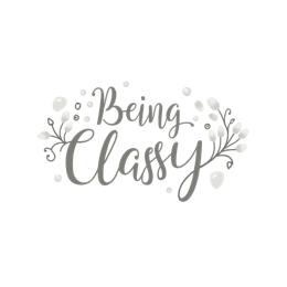 being classy SVG PNG design with bold lettering, white and red floral elements, an uplifting message