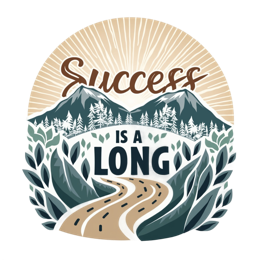 success is a long SVG PNG design with bold lettering, white and red floral elements