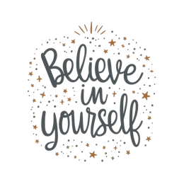 believe in yourself SVG PNG design with hand-drawn style, bold lettering, an uplifting message