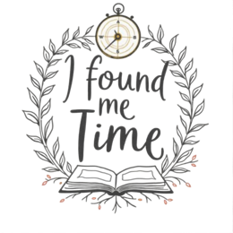 i found me time SVG PNG design with hand-drawn style, bold lettering, black and white floral elements