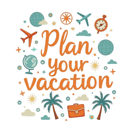 plan your vacation SVG PNG design with bold lettering