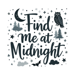 find me at midnight SVG PNG design with hand-drawn style, bold lettering