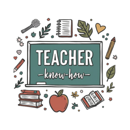 teacher know how SVG PNG design with hand-drawn style, bold lettering, black and white floral elements