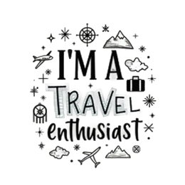 i'm a travel enthusiast SVG PNG design with hand-drawn style, bold lettering