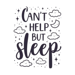 can't help but sleep SVG PNG design with hand-drawn style, bold lettering