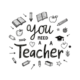 you need a teacher SVG PNG design with hand-drawn style, bold lettering, black and white floral elements