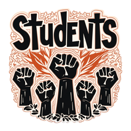 students empowerment shirt SVG PNG design with bold lettering, black and orange floral elements
