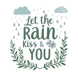 nature rain flora flower SVG PNG design with bold lettering, white and red floral elements