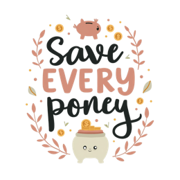 save every poney SVG PNG design with bold lettering, floral elements