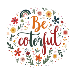 colorful flower SVG PNG design with hand-drawn style, bold lettering, white floral elements