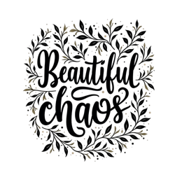 beautiful chaos quote SVG PNG design with bold lettering