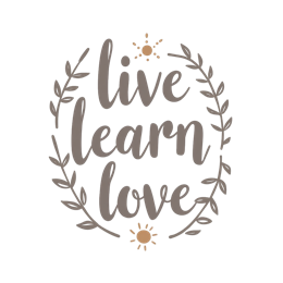 quote live learn love SVG PNG design with white and red floral elements, an uplifting message