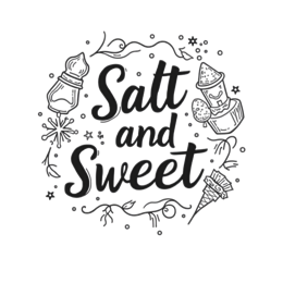 salt sweet desserts SVG PNG design with hand-drawn style, bold lettering