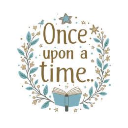 fantasy storytelling SVG PNG design with blue and cream floral elements