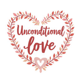 unconditional love SVG PNG design with bold lettering, white and pink floral elements