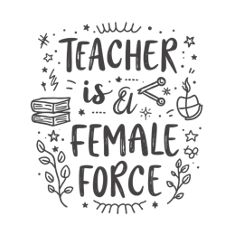 teacher quote inspiration floral SVG PNG design with hand-drawn style, black and white floral elements, an uplifting message