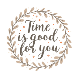 time positive message floral SVG PNG design with hand-drawn style, white and orange floral elements, an uplifting message