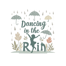 dancing rain SVG PNG design with green and blue floral elements