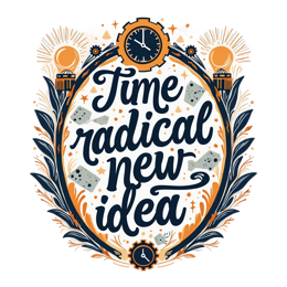 time radical new idea SVG PNG design with bold lettering