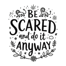quotes lions floral SVG PNG design with bold lettering, black and red floral elements