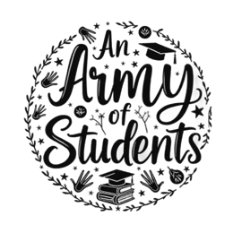 students quotes SVG PNG design with bold lettering, black and white floral elements