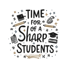 time sharp students SVG PNG design with bold lettering