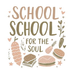 school food SVG PNG design with pink floral elements