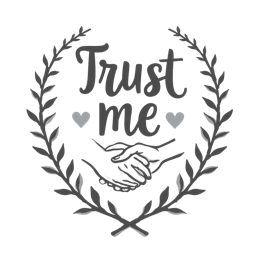 trust hands wreath SVG PNG design with hand-drawn style, black and white floral elements