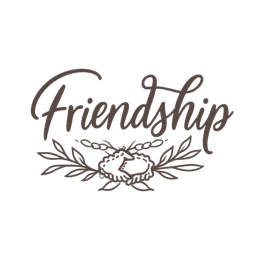 friendship handwriting floral SVG PNG design with hand-drawn style, floral elements