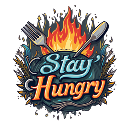 stay hungry shirt SVG PNG design with bold lettering, orange and green floral elements