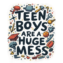 teens boys mess SVG PNG design with bold lettering