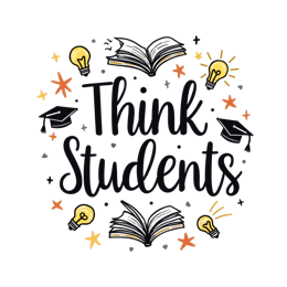 students think lightbulbs SVG PNG design with bold lettering