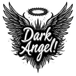 fantasy dark angel SVG PNG design with bold lettering