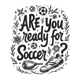 soccer question SVG PNG design with hand-drawn style, bold lettering, black floral elements