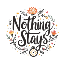 flower graphics SVG PNG design with hand-drawn style, bold lettering, white and orange floral elements