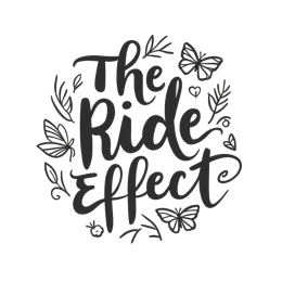 the ride effect butterflies SVG PNG design with hand-drawn style, bold lettering, black and white floral elements