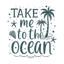 ocean palm trees SVG PNG design with bold lettering