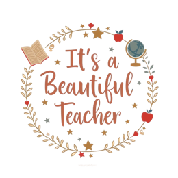 beautiful teacher SVG PNG design with bold lettering, an uplifting message