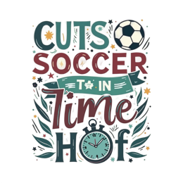 soccer time SVG PNG design with bold lettering, floral elements