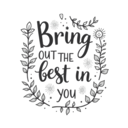 motivation flora SVG PNG design with hand-drawn style, bold lettering, black and white floral elements