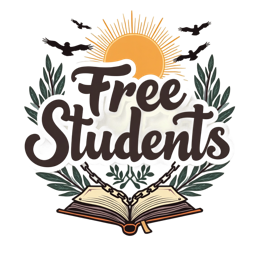 students freedom SVG PNG design with bold lettering, green floral elements, an uplifting message